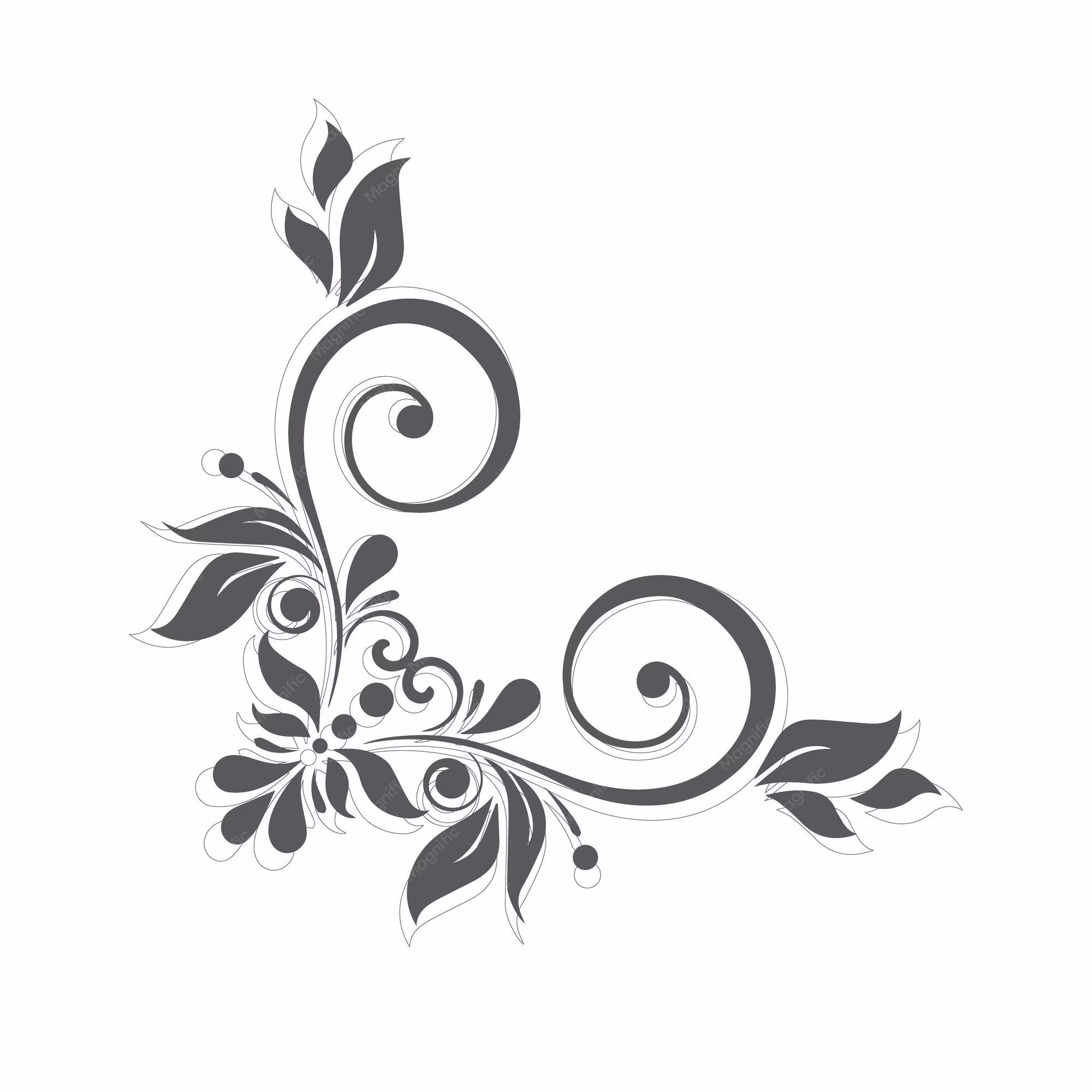 Abstract decorative flower illustration accent